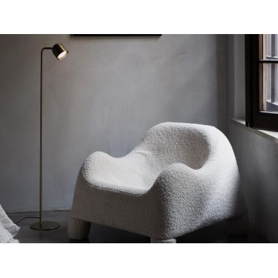 PIANTANA MODERNA BIANCA, NERA E OTTONE DIFFUSORE ORIENTABILE ALTEZZA 120 CM LAMPADINA GX53 INCLUSA