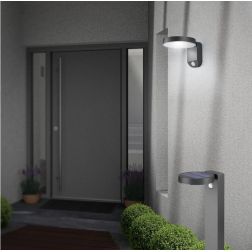 POSADAS APPLIQUE DA ESTERNO IP44 AD ENERGIA SOLARE E CON SENSORE DI MOVIMENTO ANTRACITE LED 4,5W RL - Cristalensi Shop Online 2