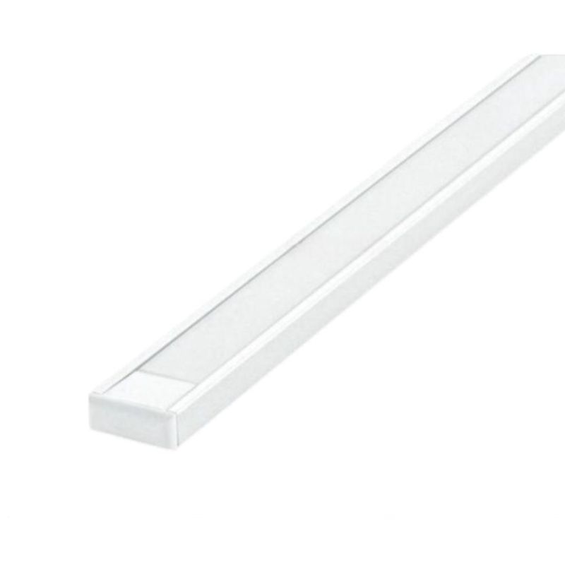 PROFILO PIATTO IN ALLUMINIO PER STRIP LED MAX 11 MM BIANCO O ALLUMINIO LUNGHEZZA 2 MT OPPURE 3 MT