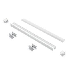 PROFILO PIATTO IN ALLUMINIO PER STRIP LED MAX 11 MM BIANCO O ALLUMINIO LUNGHEZZA 2 MT OPPURE 3 MT 2