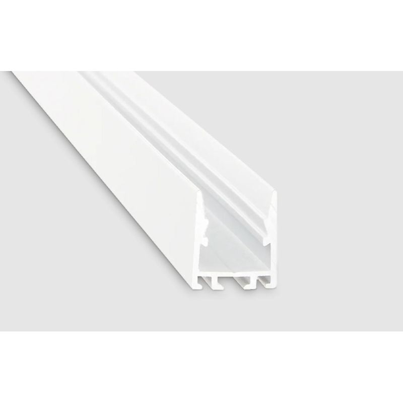 PROFILO ALTO IN ALLUMINIO PER STRIP LED MAX 14 MM LUNGHEZZA 2 MT  COLORE BIANCO 2 ALTEZZE