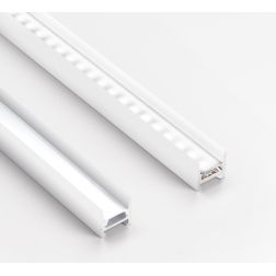 PROFILO ALTO IN ALLUMINIO PER STRIP LED MAX 14 MM LUNGHEZZA 2 MT  COLORE BIANCO 2 ALTEZZE 2