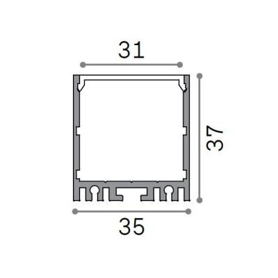 PROFILO ALTO IN ALLUMINIO PER STRIP LED MAX 31 MM LUNGHEZZA 2 MT O 3 MT BIANCO O NERO