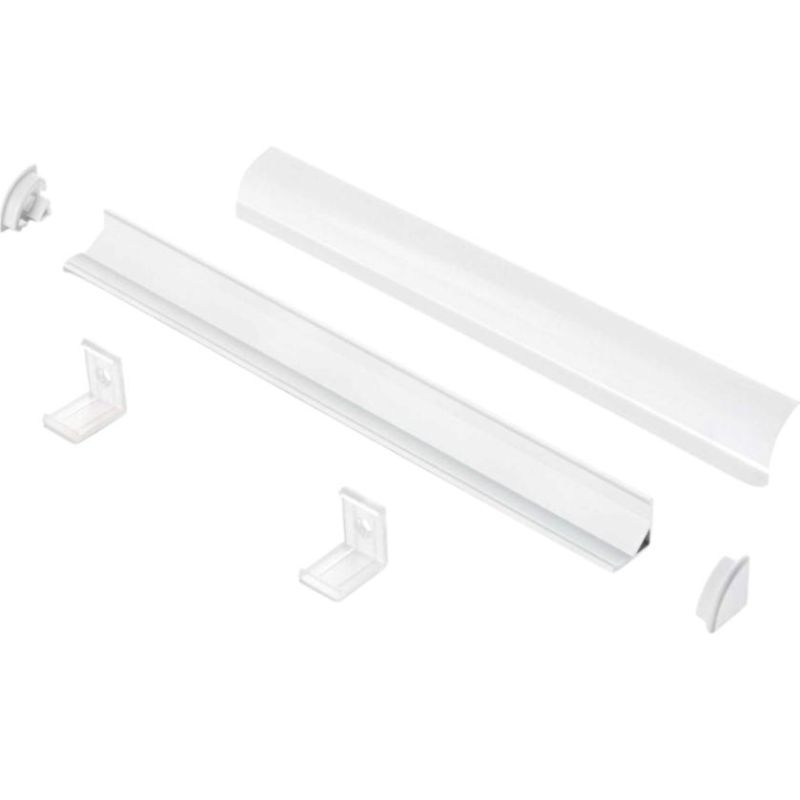 PROFILO ANGOLARE PER STRIP LED MAX 16 MM LINEARE CON LUNGHEZZA 2 MT O 3 MT COLORE BIANCO