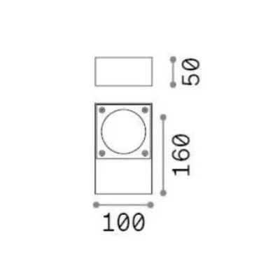LAMPADA DA PARETE DA ESTERNI IP65 ALLUMINIO 5 COLORI MONOEMISSIONE LAMPADINA GX53 MODERNA