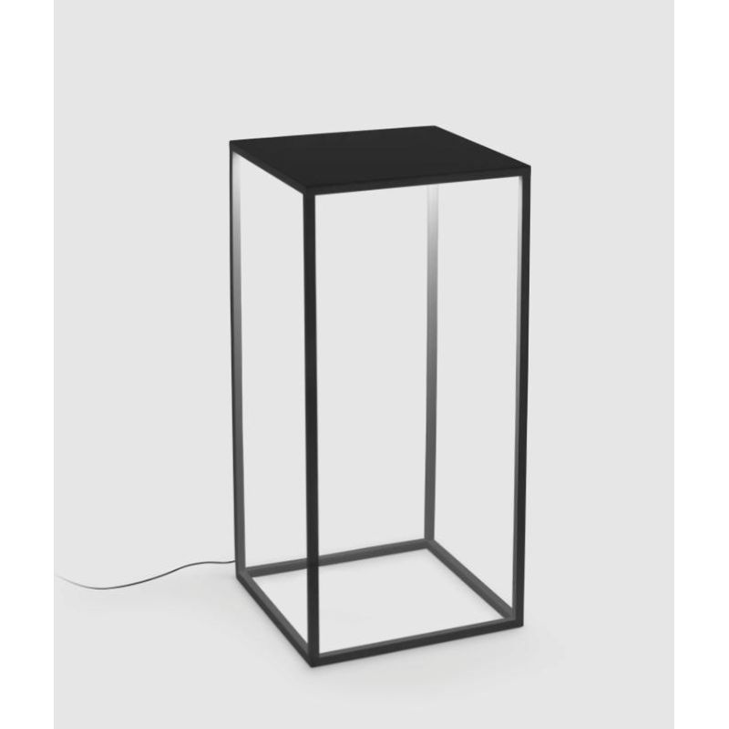 LAMPADA DA TERRA DA ESTERNO IP44 ALLUMINIO NERO LED 16W LUCE 3000K LANTERNA RETTANGOLARE MODERNA