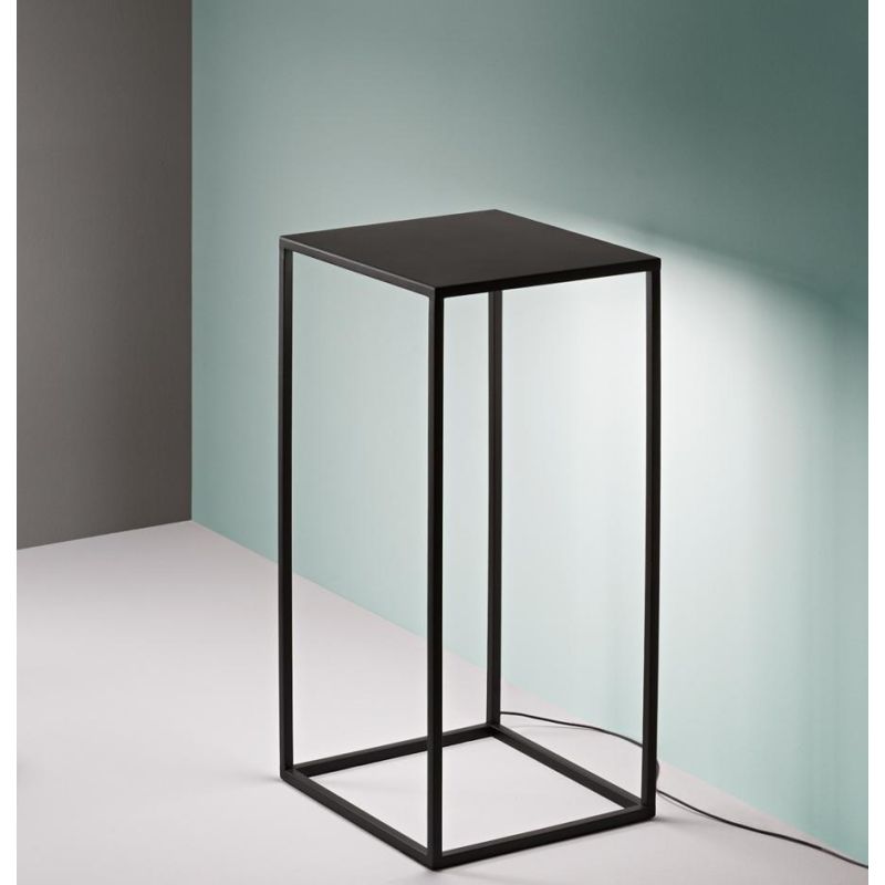 LAMPADA DA TERRA DA ESTERNO IP44 ALLUMINIO NERO LED 16W LUCE 3000K LANTERNA RETTANGOLARE MODERNA