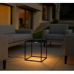 LAMPADA DA TERRA QUADRATA DA ESTERNO IP44 ALLUMINIO NERO LED 16W LUCE 3000K MODERNA