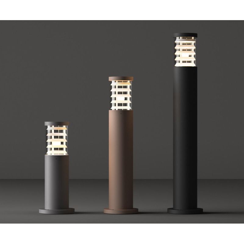 PALETTO DA ESTERNO H25 IN ALLUMINIO 5 COLORI MODERNO IP65 CON VETRO PIREX E LAMPADINA E27