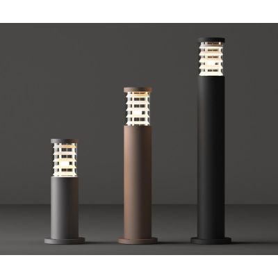 PALETTO DA ESTERNO H25 IN ALLUMINIO 5 COLORI MODERNO IP65 CON VETRO PIREX E LAMPADINA E27