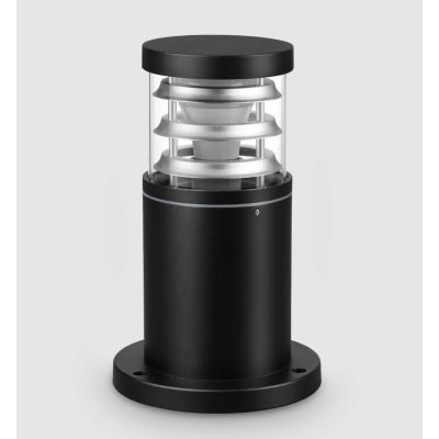 PALETTO DA ESTERNO H25 IN ALLUMINIO 5 COLORI MODERNO IP65 CON VETRO PIREX E LAMPADINA E27