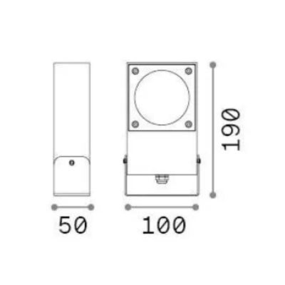 PROIETTORE ORIENTABILE IN ALLUMINIO IP65 5 COLORI LAMPADINA ATTACCO GX53 MODERNO