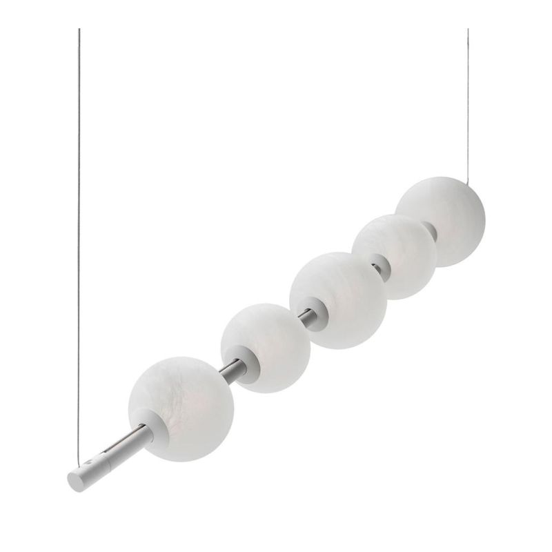 STICK SOSPENSIONE LINEARE LED 50W BIANCA O NERA DIFFUSORI IN VETRO EFFETTO ALABASTRO LUCE 3000K DIMMERABILE