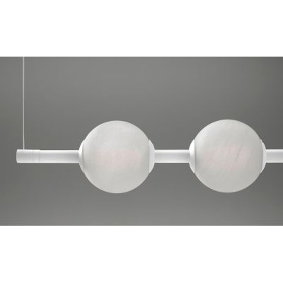 STICK SOSPENSIONE LINEARE LED 50W BIANCA O NERA DIFFUSORI IN VETRO EFFETTO ALABASTRO LUCE 3000K DIMMERABILE