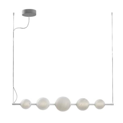 STICK SOSPENSIONE LINEARE LED 50W BIANCA O NERA DIFFUSORI IN VETRO EFFETTO ALABASTRO LUCE 3000K DIMMERABILE