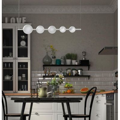 STICK SOSPENSIONE LINEARE LED 50W BIANCA O NERA DIFFUSORI IN VETRO EFFETTO ALABASTRO LUCE 3000K DIMMERABILE