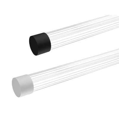 KALEIDE SOSPENSIONE LINEARE LED 40W BIANCA O NERA DIFFUSORE TRASPARENTE RIGATO LUCE 3000K DIMMERABILE