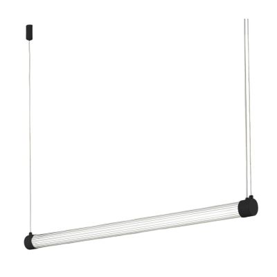 KALEIDE SOSPENSIONE LINEARE LED 40W BIANCA O NERA DIFFUSORE TRASPARENTE RIGATO LUCE 3000K DIMMERABILE