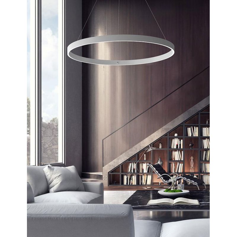 GAME S60 SOSPENSIONE SINGOLA CON ANELLO DI 60 CM BIEMISSIONE LED 56W CCT 3000K-4000K IN 19 COLORI