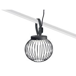 CAGE LAMPADA A SOSPENSIONE DA ESTERNO IP65 CON GABBIA IN ALLUMINIO NERO LED 20W LUCE 3000K 2
