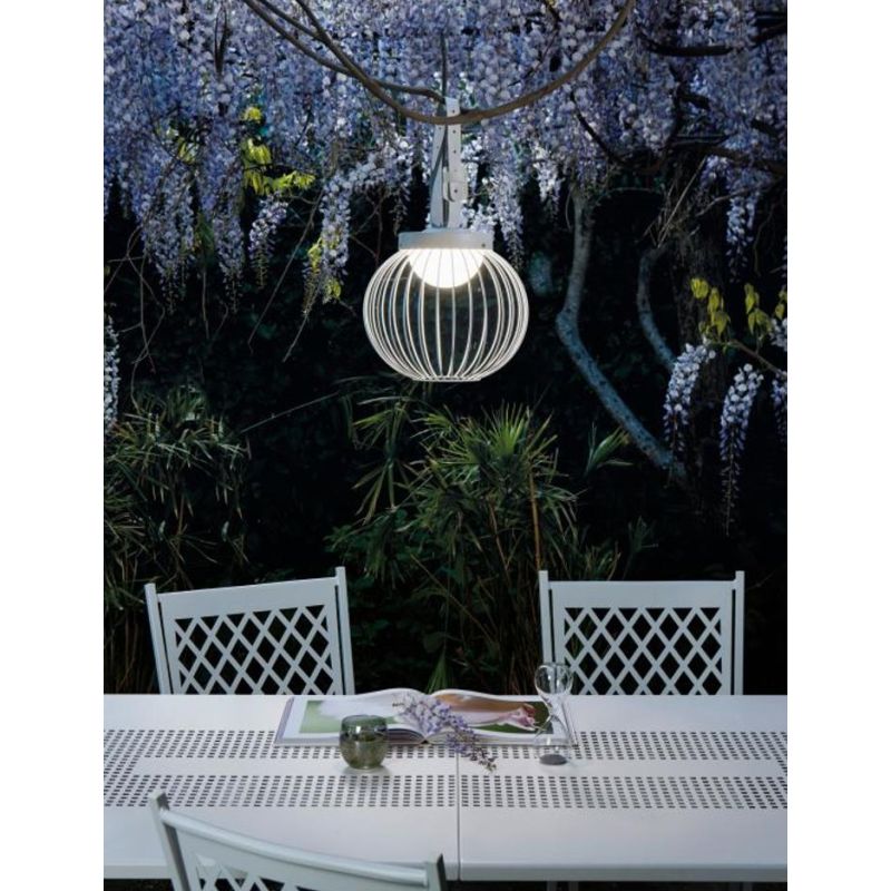 CAGE LAMPADA A SOSPENSIONE DA ESTERNO IP65 CON GABBIA IN ALLUMINIO NERO LED 20W LUCE 3000K