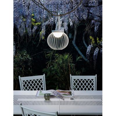 CAGE LAMPADA A SOSPENSIONE DA ESTERNO IP65 CON GABBIA IN ALLUMINIO NERO LED 20W LUCE 3000K