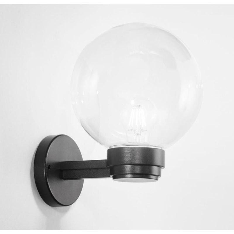 GLOBO APPLIQUE A SFERA D20 PER ESTERNI IN PMMA OPALE FUME' OPPURE TRASPARENTE IP43 DI SOVIL Sovil - Cristalensi Shop Online