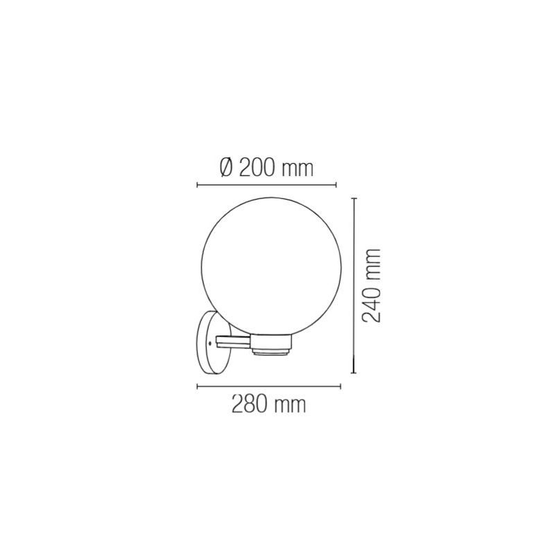 GLOBO APPLIQUE A SFERA D20 PER ESTERNI IN PMMA OPALE FUME' OPPURE TRASPARENTE IP43 DI SOVIL Sovil - Cristalensi Shop Online