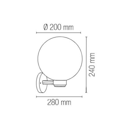 GLOBO APPLIQUE A SFERA D20 PER ESTERNI IN PMMA OPALE FUME' OPPURE TRASPARENTE IP43 DI SOVIL Sovil - Cristalensi Shop Online