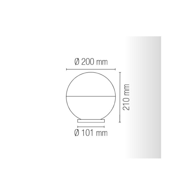 GLOBO TESTA PALO DI FORMA SFERICA D30 CM PER ESTERNI IN PMMA CUT-OFF IP44 MODERNA DI SOVIL Sovil - Cristalensi Shop Online