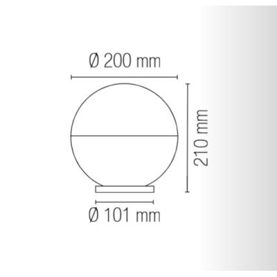 GLOBO TESTA PALO DI FORMA SFERICA D30 CM PER ESTERNI IN PMMA CUT-OFF IP44 MODERNA DI SOVIL Sovil - Cristalensi Shop Online