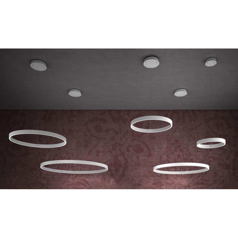 GAME S1200 SOSPENSIONE SINGOLA CON ANELLO DI 120 CM BIEMISSIONE LED 116W CCT 3000K-4000K IN 19 COLORI