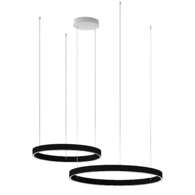 GAME BIS SOSPENSIONE A 2 ANELLI BIEMISSIONE LED 95W CCT 3000K-4000K IN 16 COLORI LARGHEZZA 80 CM