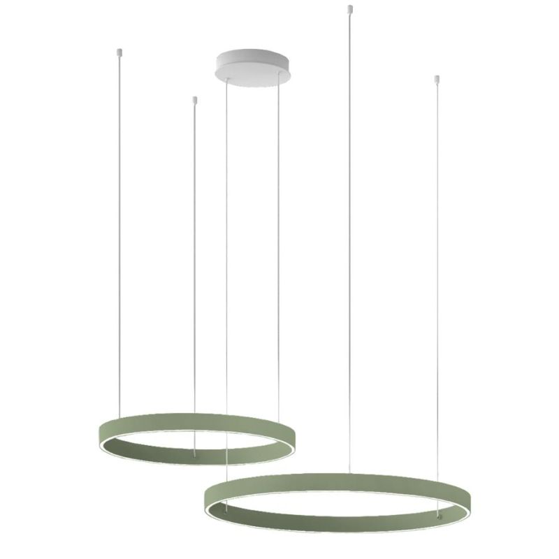 GAME BIS SOSPENSIONE A 2 ANELLI BIEMISSIONE LED 150W CCT 3000K-4000K IN 16 COLORI LARGHEZZA 120 CM