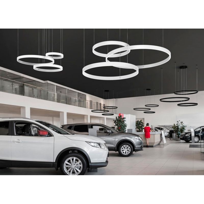 GAME TRIS SOSPENSIONE A 3 ANELLI LED 260W BIEMISSIONE CCT 3000K-4000K IN 16 COLORI DIAMETRO 146 CM