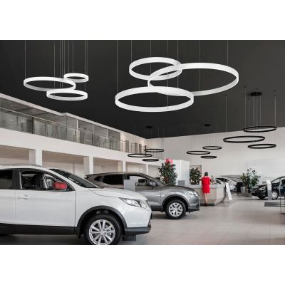 GAME TRIS SOSPENSIONE A 3 ANELLI LED 260W BIEMISSIONE CCT 3000K-4000K IN 16 COLORI DIAMETRO 146 CM