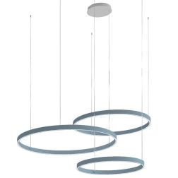 GAME TRIS SOSPENSIONE A 3 ANELLI LED 260W BIEMISSIONE CCT 3000K-4000K IN 16 COLORI DIAMETRO 146 CM