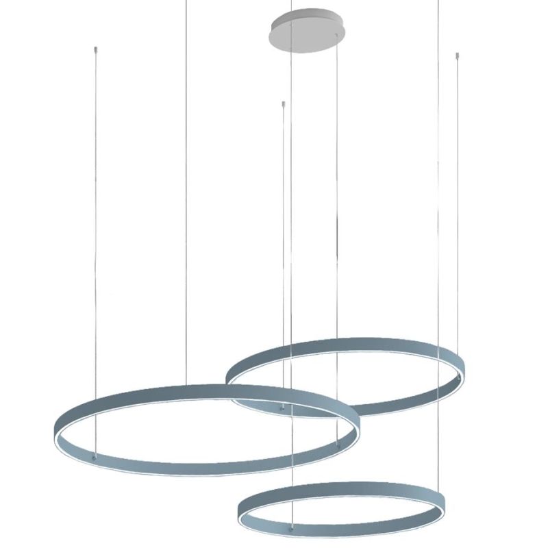 GAME TRIS SOSPENSIONE A 3 ANELLI LED 260W BIEMISSIONE CCT 3000K-4000K IN 16 COLORI DIAMETRO 146 CM