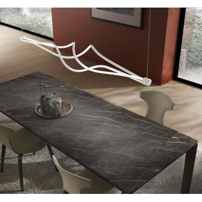 VERTIGO SOSPENSIONE ORIGINALE BIANCA O NERA LED 60W DIMMERABILE LUNGHEZZA CM 130 MODERNA