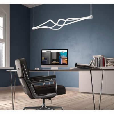 VERTIGO SOSPENSIONE ORIGINALE BIANCA O NERA LED 60W DIMMERABILE LUNGHEZZA CM 130 MODERNA