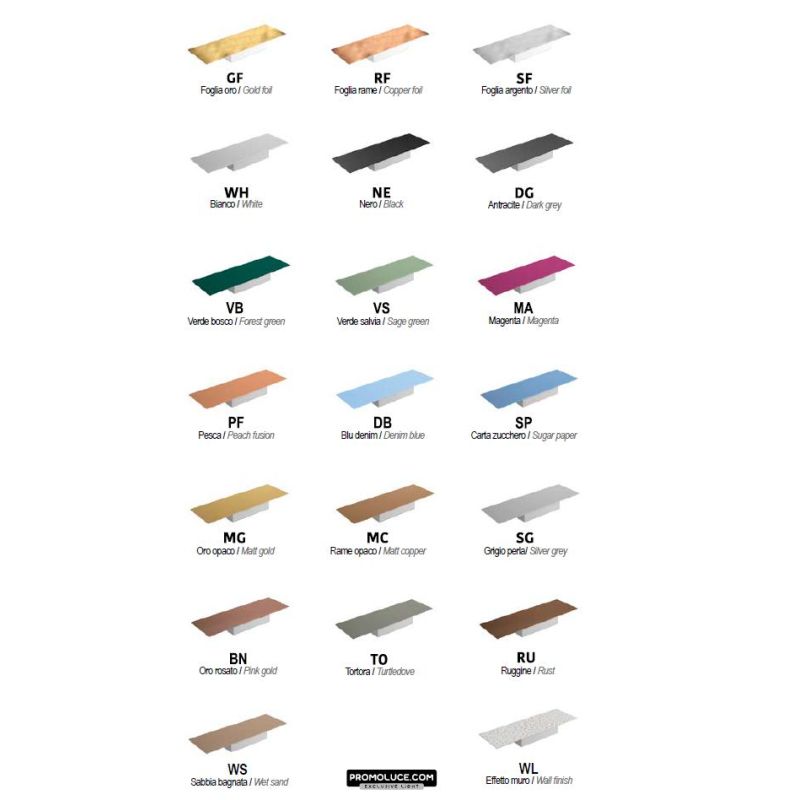 DISPLAY APPLIQUE LED 43W LUCE CCT 3000K-4000K IN METALLO 20 COLORI LUNGHEZZA 65 CM MODERNA