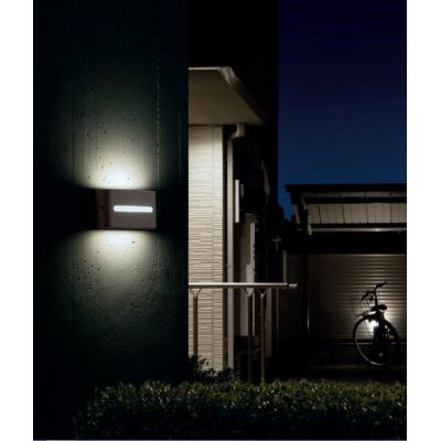 POST APPLIQUE IN ALLUMINIO IP54 LUCE 3000K O 4000K MODERNA LED 10W BIANCA ANTRACITE O MARRONE Sovil - Cristalensi Shop Online