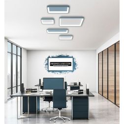 BOARD PLAFONIERA CM 65X65 LED 70W LUCE CCT 3000K-4000K IN METALLO 21 COLORI QUADRATA MODERNA 2