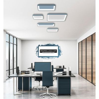 BOARD PLAFONIERA RETTANGOLARE LED 48W LUCE CCT 3000K-4000K IN METALLO 21 COLORI CM 50X35 MODERNA
