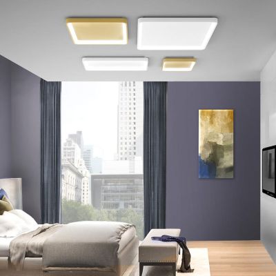 BOARD PLAFONIERA RETTANGOLARE LED 48W LUCE CCT 3000K-4000K IN METALLO 21 COLORI CM 50X35 MODERNA
