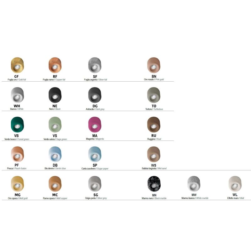 PUSH PICCOLA PLAFONIERA IN METALLO IP44 CON LED 10W LUCE CCT 3000K-4000K 22 COLORI DESIGN MODERNO