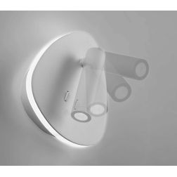 NIGHTLY APPLIQUE MODERNA CON LUCE ORIENTABILE LED 9W LUCE 3000K DOPPIA ILLUMINAZIONE IN METALLO 16 COLORI
