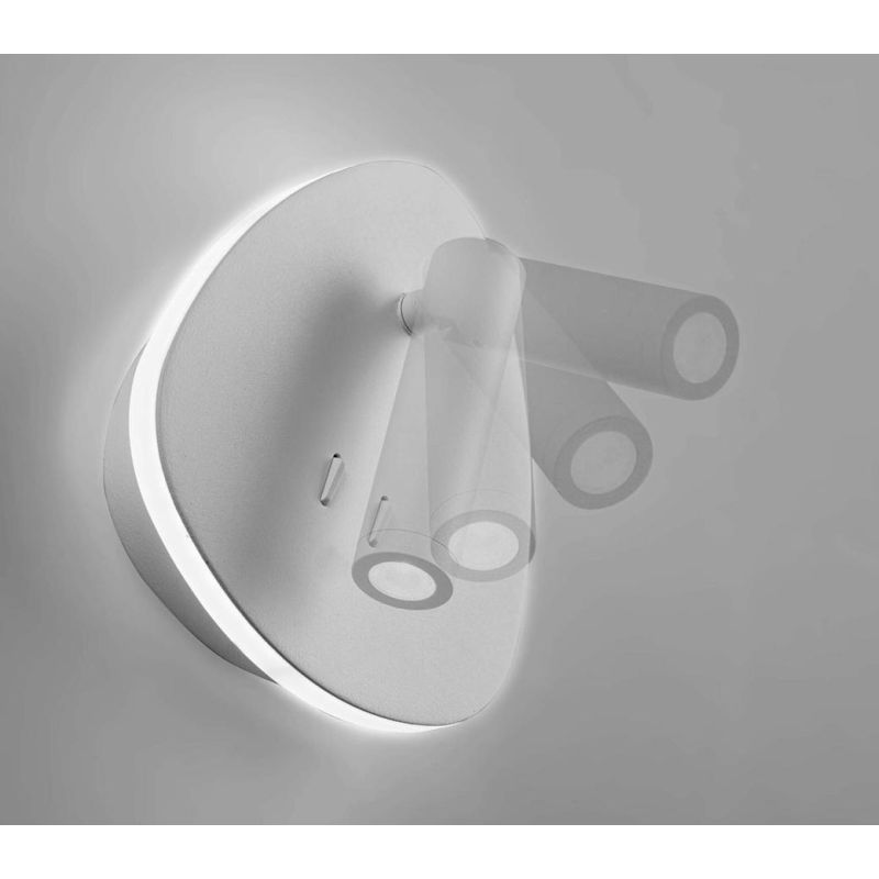 NIGHTLY APPLIQUE MODERNA CON LUCE ORIENTABILE LED 9W LUCE 3000K DOPPIA ILLUMINAZIONE IN METALLO 16 COLORI