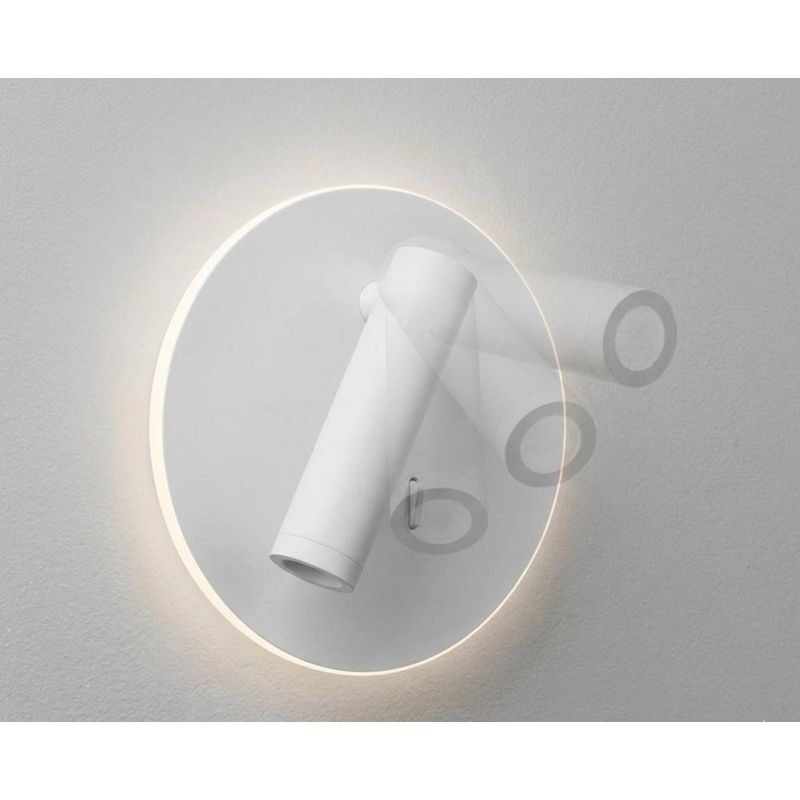 NIGHTLY APPLIQUE ROTONDA CON LUCE ORIENTABILE LED 9W LUCE 3000K DOPPIA ILLUMINAZIONE IN METALLO 16 COLORI