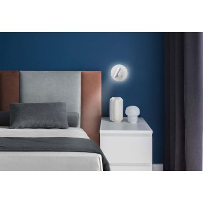 NIGHTLY APPLIQUE ROTONDA CON LUCE ORIENTABILE LED 9W LUCE 3000K DOPPIA ILLUMINAZIONE IN METALLO 16 COLORI